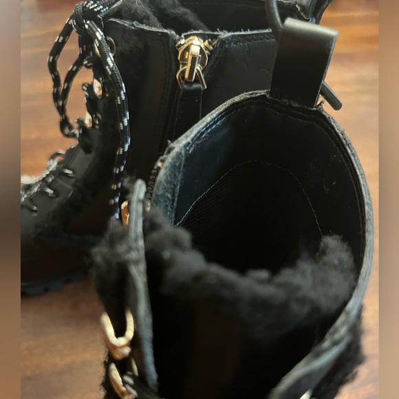 NWOT Kate Spade Combat Boot Leather Faux Fur Lug Sole Sz 6B Style Raquelle - Picture 3 of 7